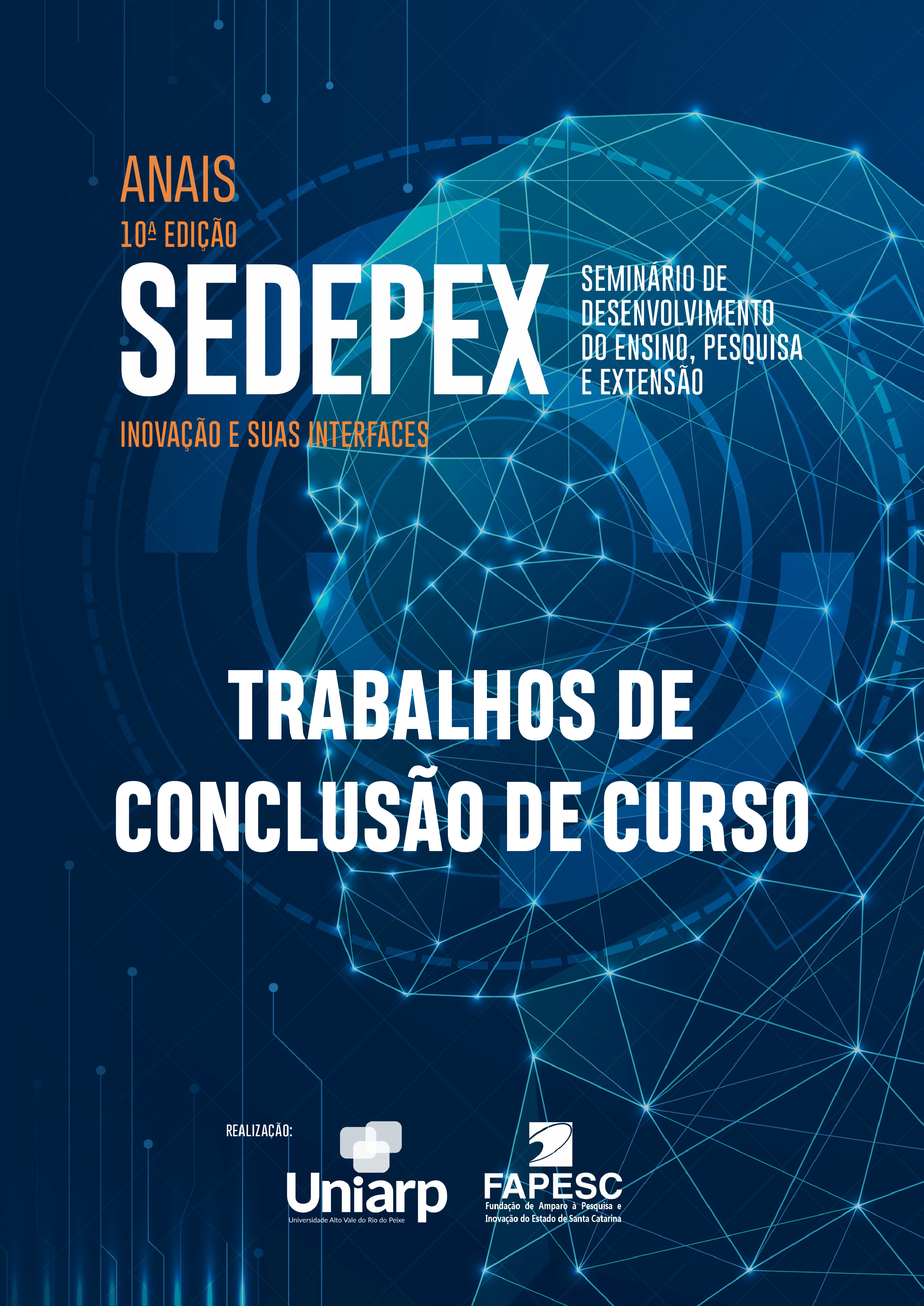 Capa Trabalhos de Conclusão de Curso Sedepex 2019/2